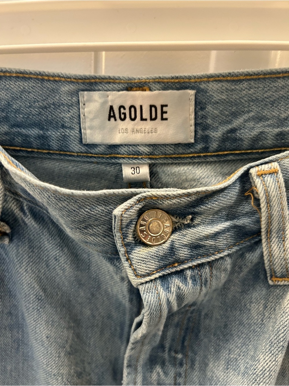 Agolde Light Wash Distressed Relaxed Men’s Jeans - Picture 2 of 3